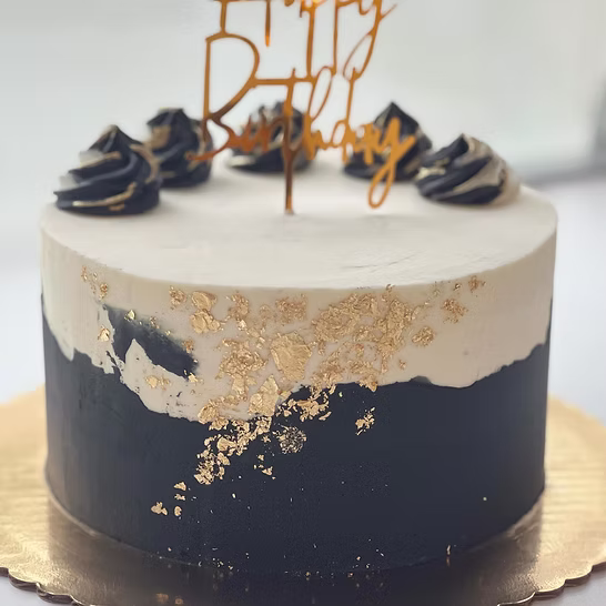 Black, White and Gold Cake