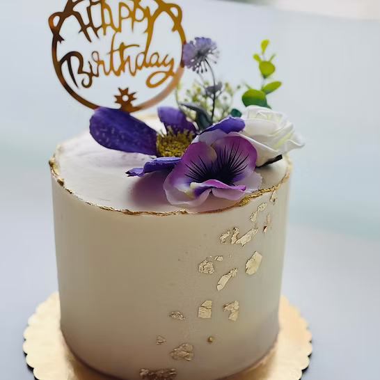 Gold and White Cake